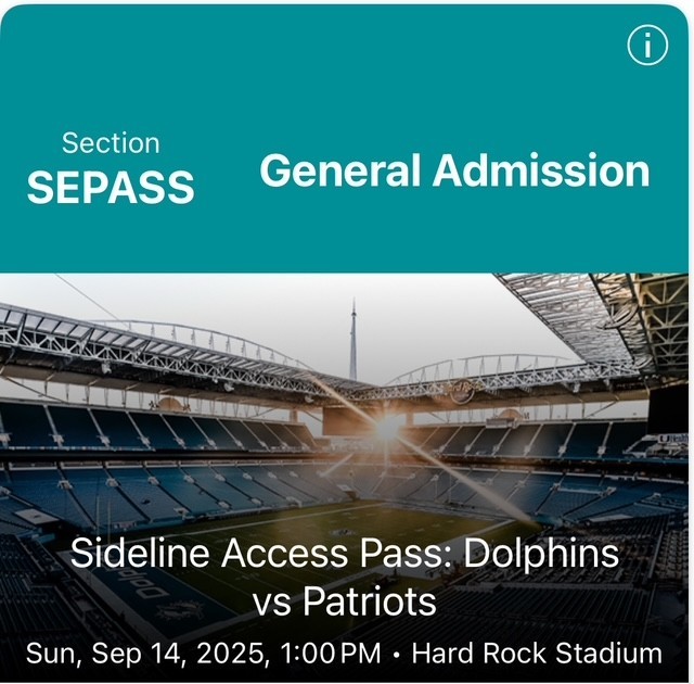 Southeast Sideline Access Passes SEPASS 2025 Various Games
