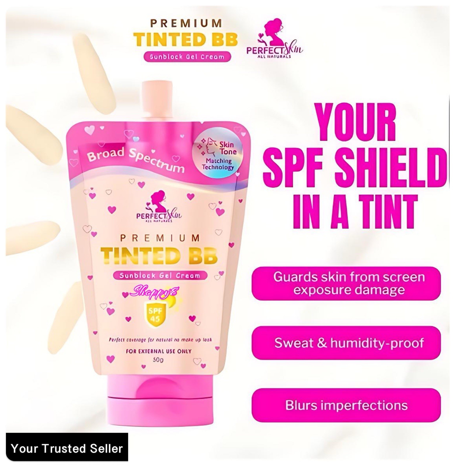 Perfect Skin Premium Tinted BB Sunblock Gel Cream SPF 45 (50g)
