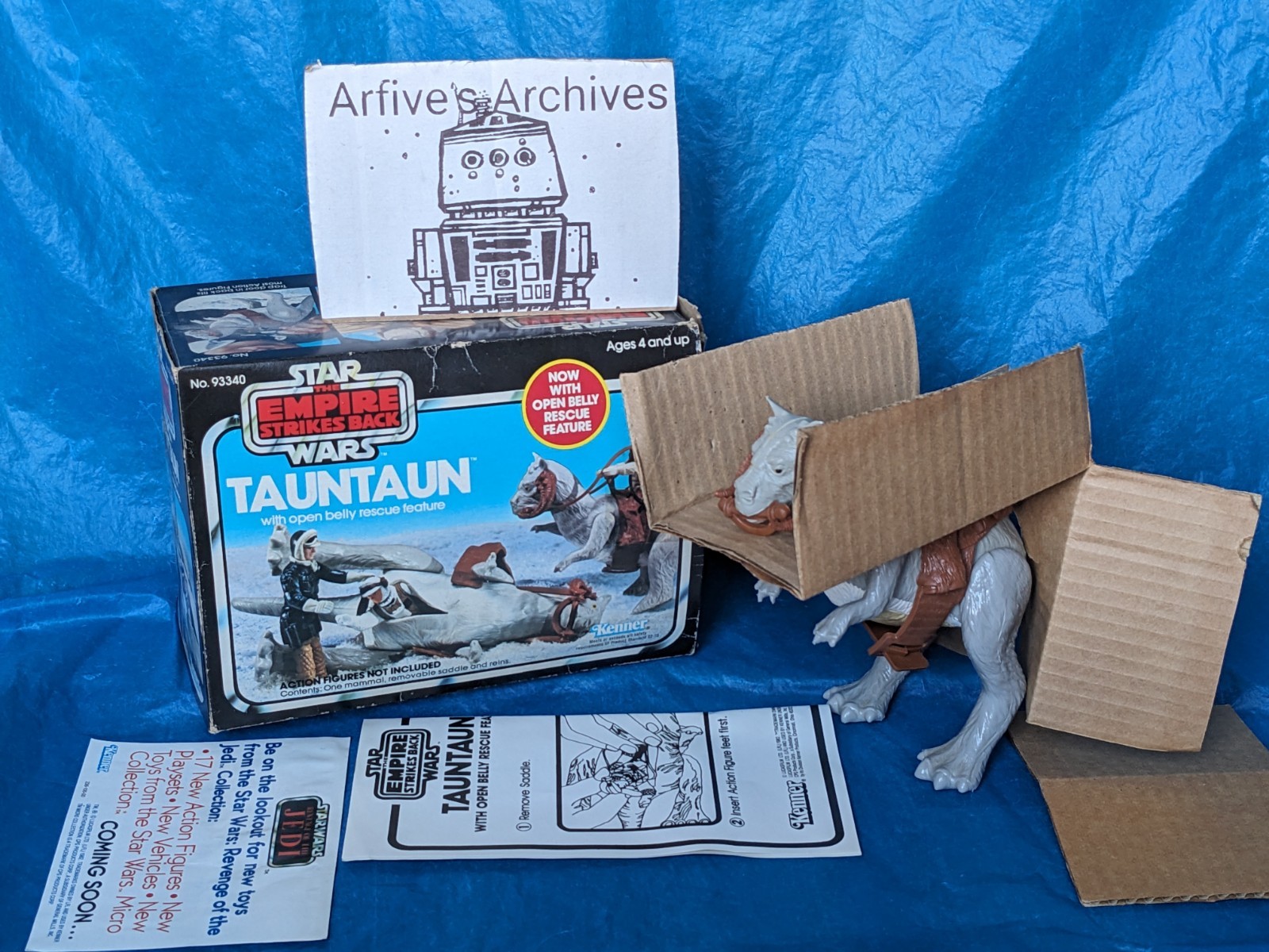 🔵⚪ Vintage Star Wars OPEN BELLY TAUNTAUN w box Kenner 1981 ⚪🔵