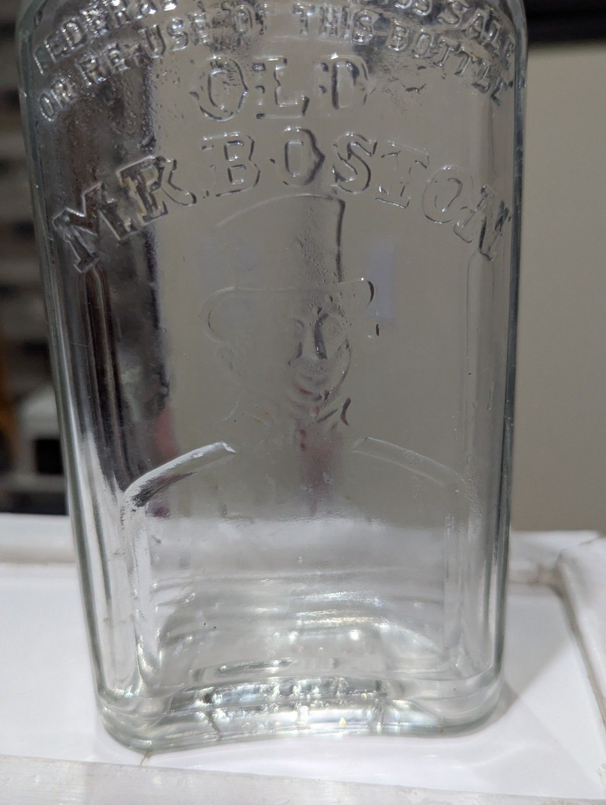 Vintage Old Mr. Boston Clear Glass Bottle