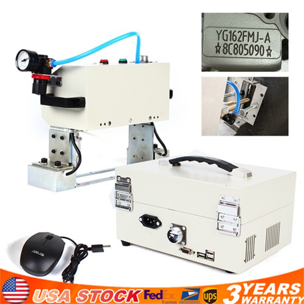 Pneumatic Metal / Dot Peen Marking Machine Vin Code Number Engraving Machine