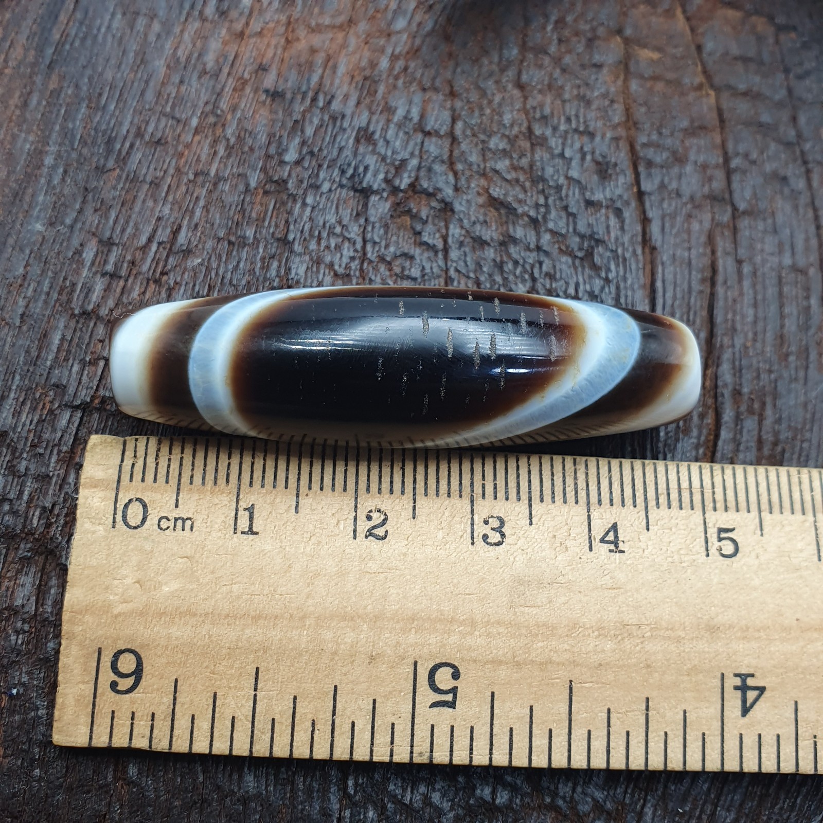Himalayan Tibetan Agate Suleimani Bead with Natural Eye Pattern Spiritual Healin