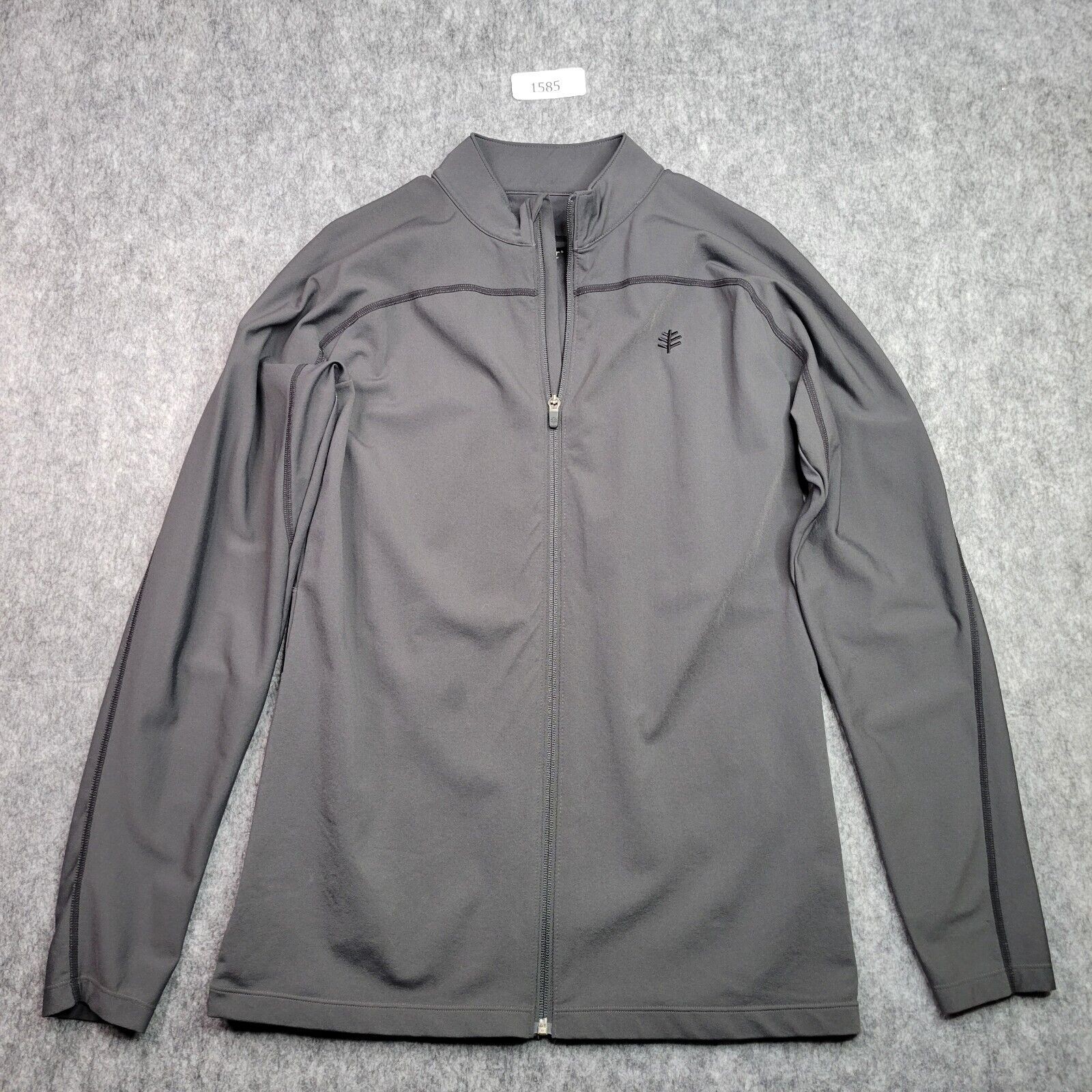 Coolibar Men Jacket Full Zip Size Medium Gray Pocket 50+UPF Gripper