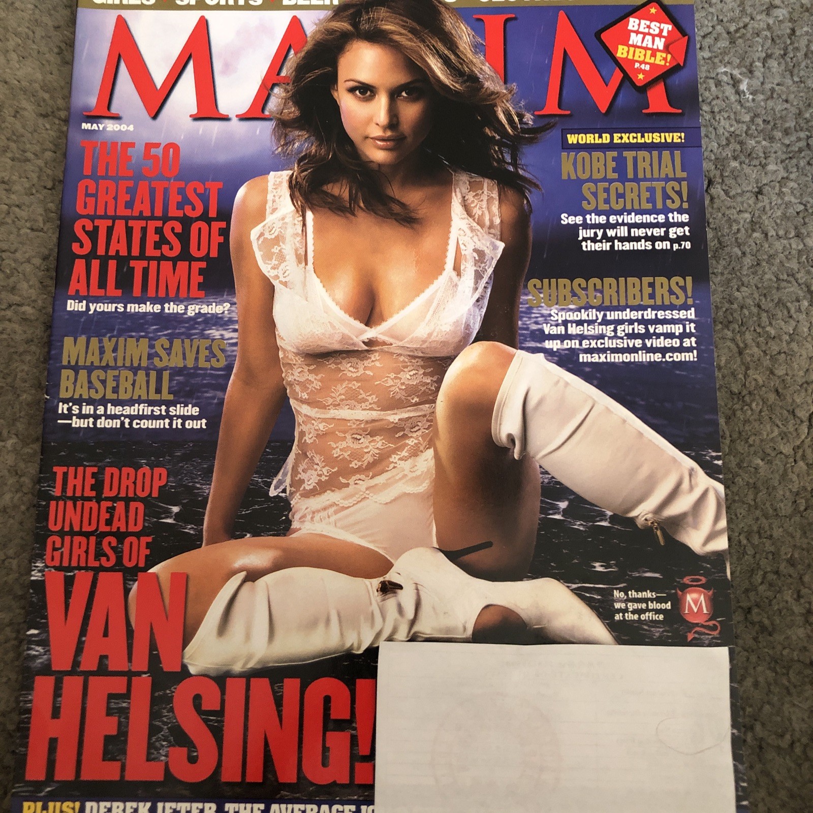 May 2004 Maxim Magazine Girls of Van Helsing w/ Kobe Bryant Trial article Jeter