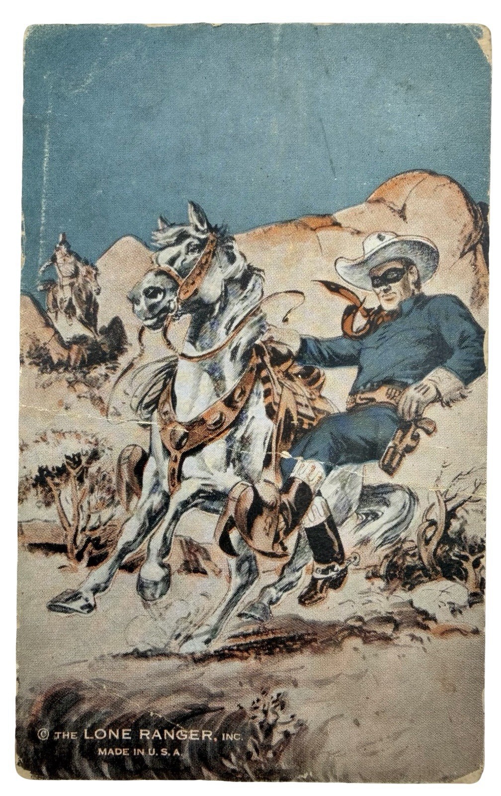 Vintage Lone Ranger Exhibit Card Western Cowboy Arcade Vending Card ~1940s