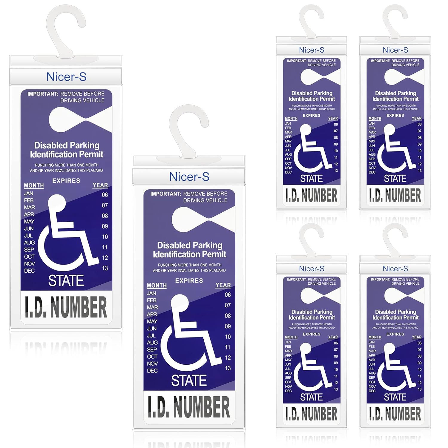 6 Pieces Handicap Placard Holder for Auto Ultra Transparent Disabled Parking Pla