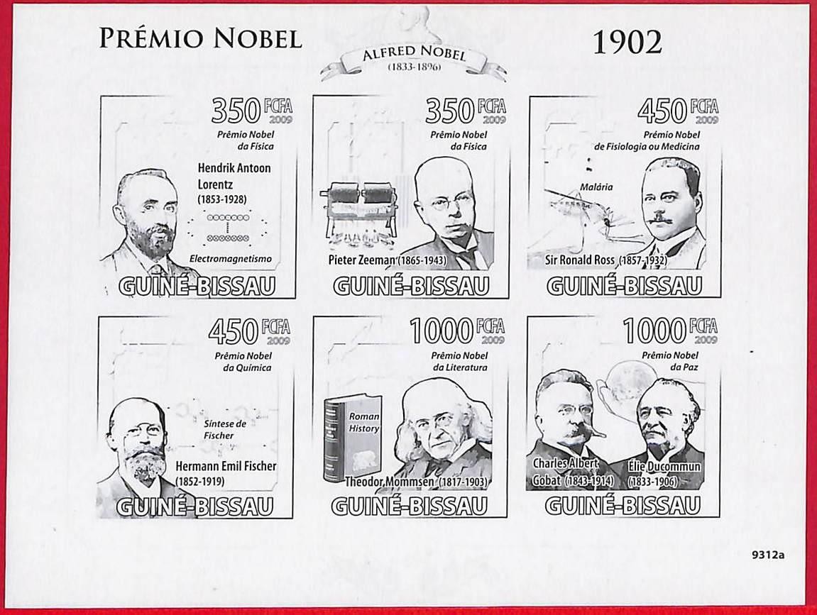 A5061 - GUINE-BISSAU - ERROR IMPERF Stamp Sheet - 2009 - Nobel Prize