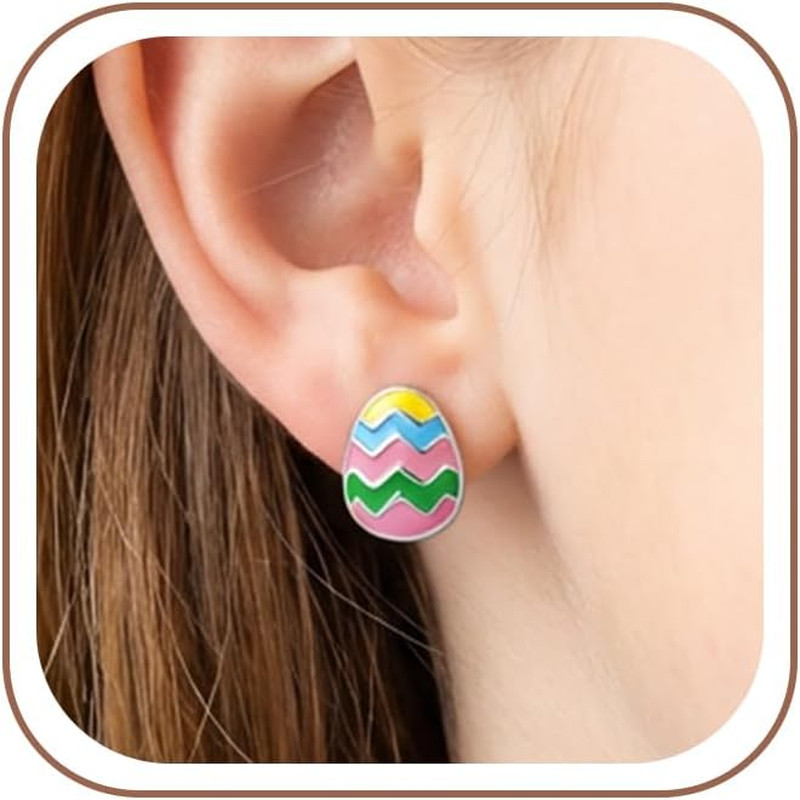 Easter Bunny Earrings Basket Stuffers Gifts for Women - 14K Gold Plated Rabbit S