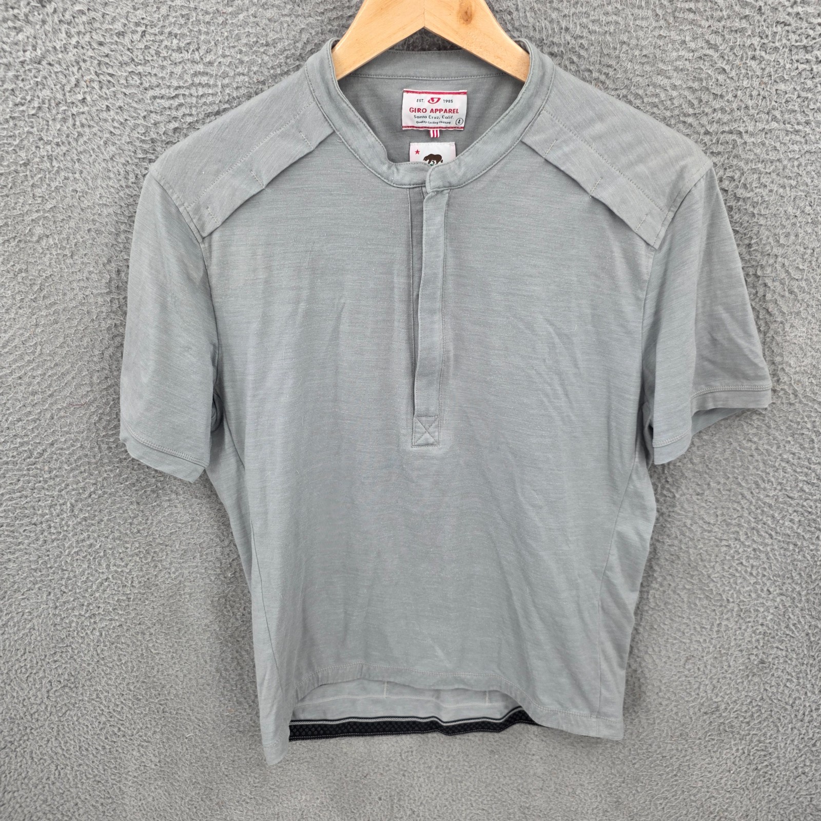 Giro Apparel Cycling Shirt Mens Large Gray Merino Wool Short Sleeve