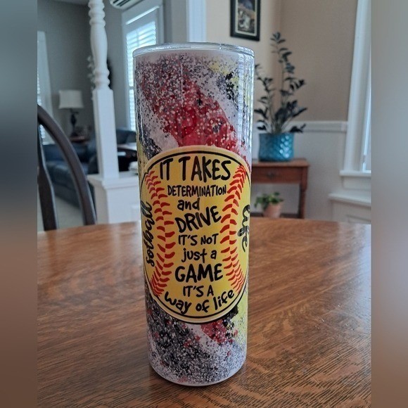 Softball Life Stainless Steel 20 Ounce Tumbler for Hot and Cold Drinks