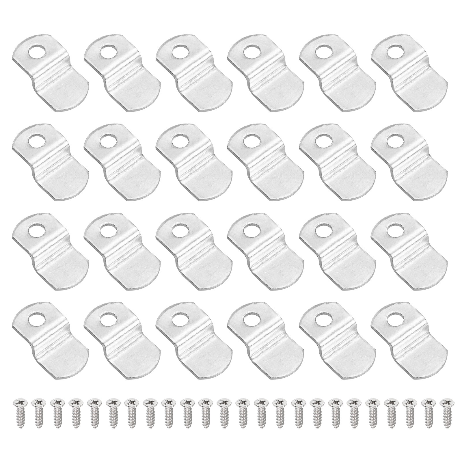32Pcs 1/5" Offset Canvas Clips with Holes Include 32 Screws, Silver Tone