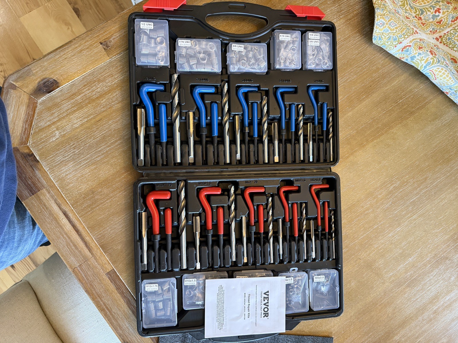 VEVOR Helicoil Thread Repair Kit 338-Piece SAE and Metric Rethreading Tool Kit