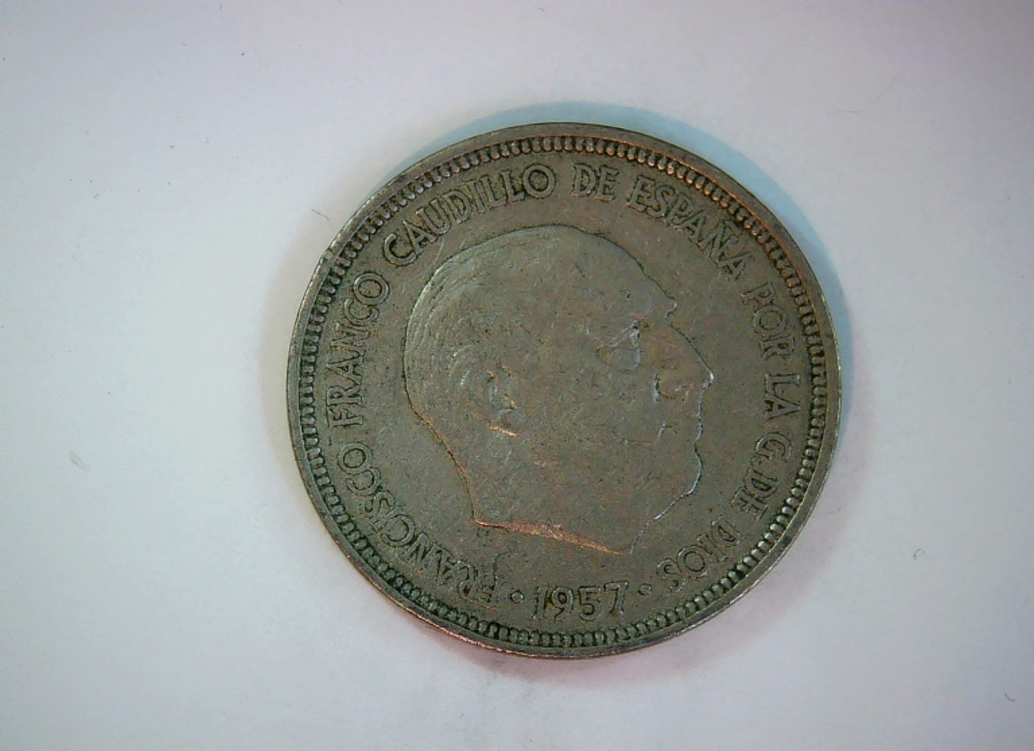 Spain 1957 5 Pesetas Franco (Caudillo) peseta coinage Coin
