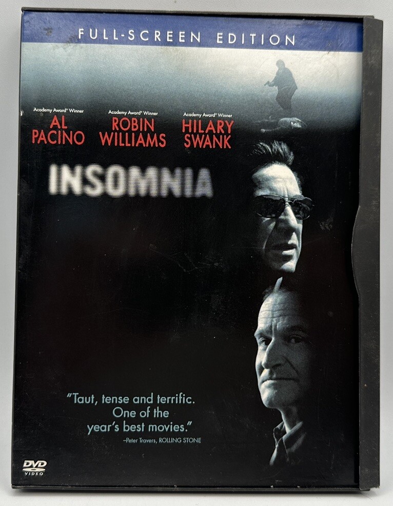 Insomnia DVD Full Screen Edition Al Pacino Robin Williams Great Condition 2002
