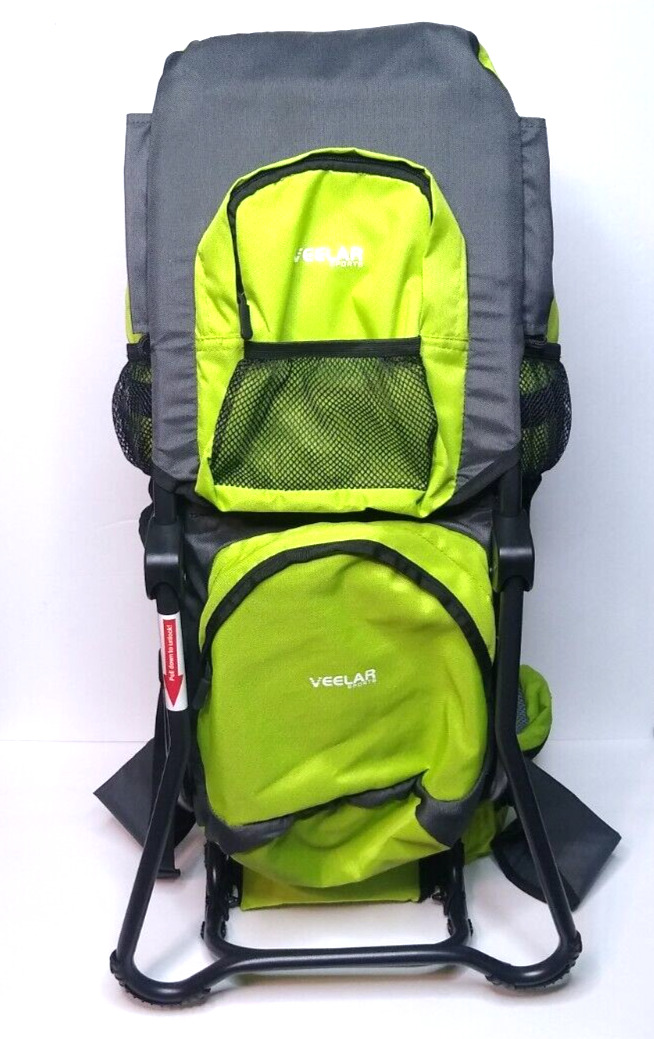 Veelar Sport Adjustable Cross Country Baby Backpack Carrier, Green Black Gray
