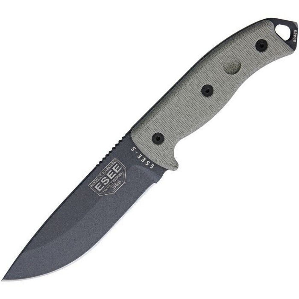 ESEE Model 5 Tactical Fixed Knife 1095HC Steel Canvas Micarta Handle - ES5PTG