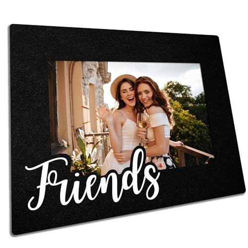 Wooden Picture Frame For 4"X6" For Friends, Minimalism Black Tabletop friends