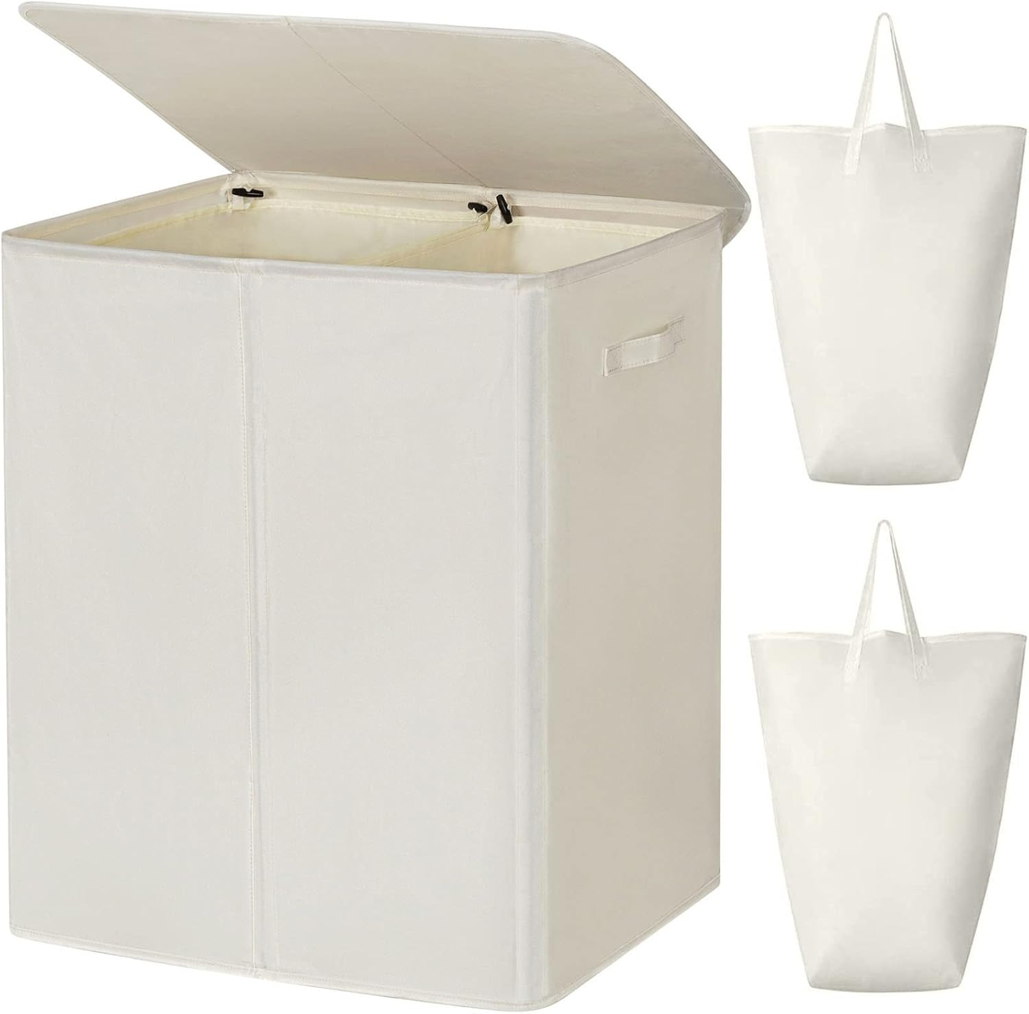 WOWLIVE 154L Double Laundry Hamper with Lid and Removable Laundry Bags, Large Di