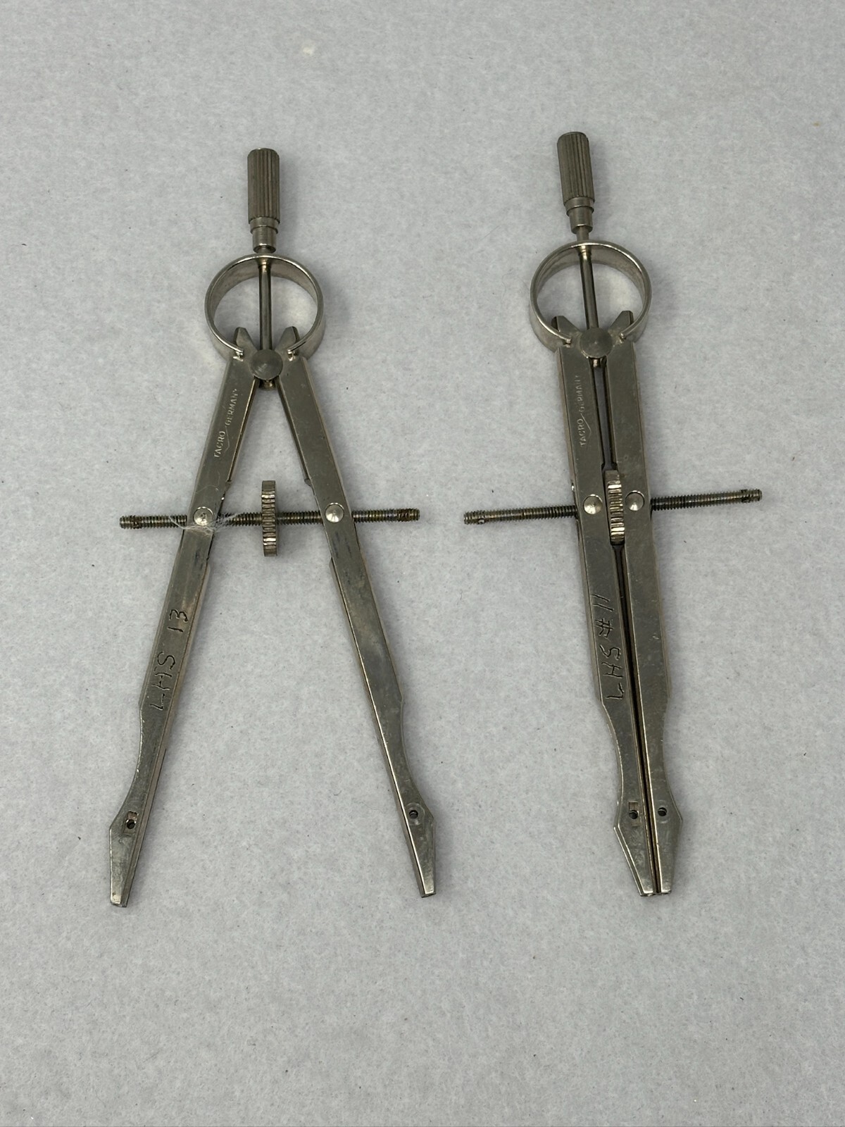 Vtg Tacro Drafting Tool West Germany Engineering Compass Drawing Set of 2