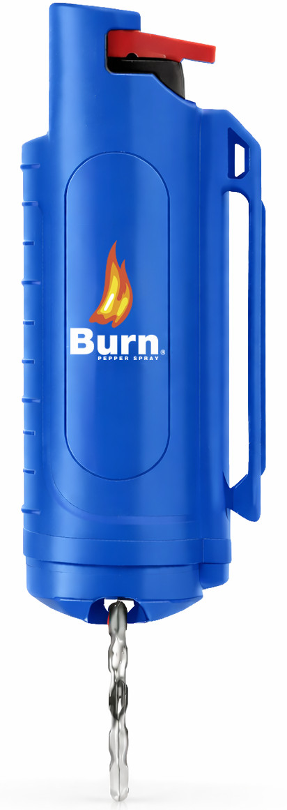 Burn Pepper Spray Keychain – 0.5 oz Maximum Strength OC Self Defense Blue