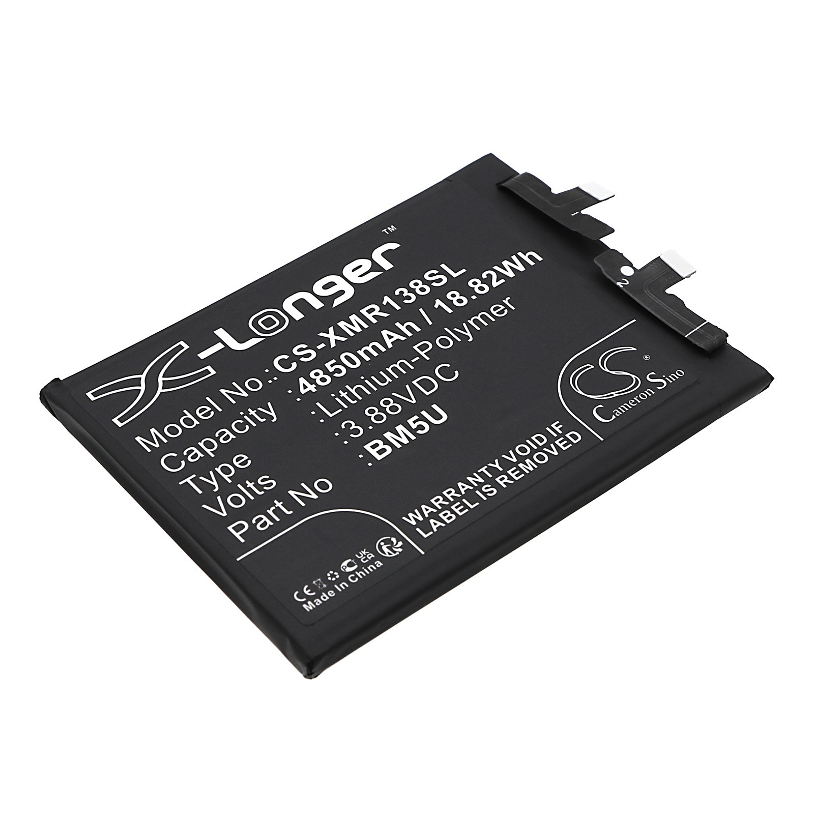 Li-Polymer BATTERIE 3.88V 4850mAh Type BM5U For Xiaomi Note 13 Pro+, 23090RA98C