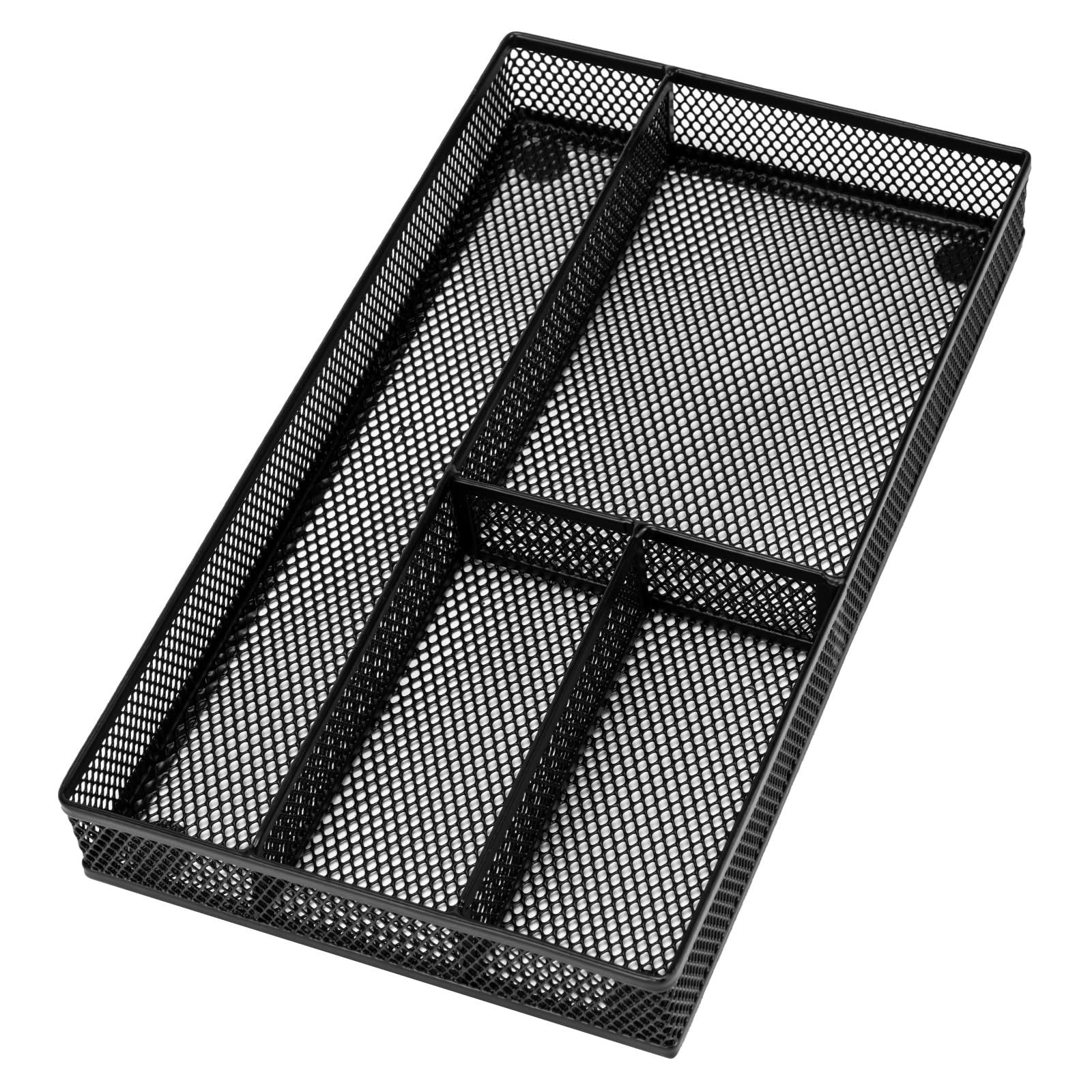 shenee Desk Drawer Organizer Tray,Drawer 11"L x 6.1"W x 1.4"H, Black 