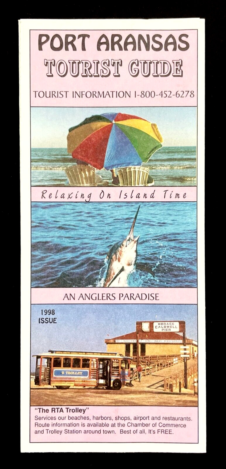 1998 Aranas Pass Texas Vintage Tourist Guide Brochure Local Ads Recreation TX