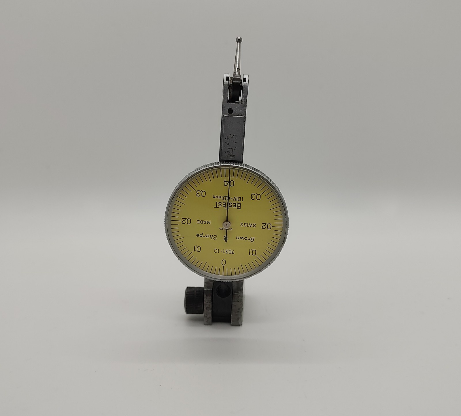 Brown & Sharpe Bestest .01mm Metric Dial Test Indicator  Swiss Jeweled