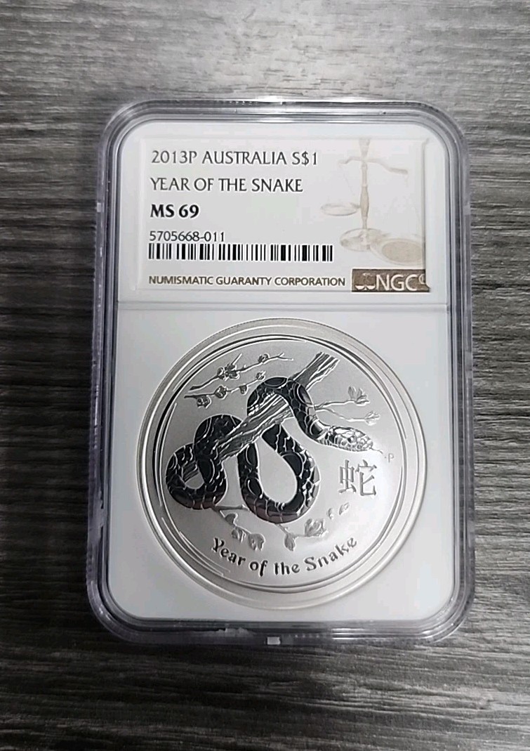 2013 P MS69 Australia Year Of The Snake $1 Silver Coin NGC