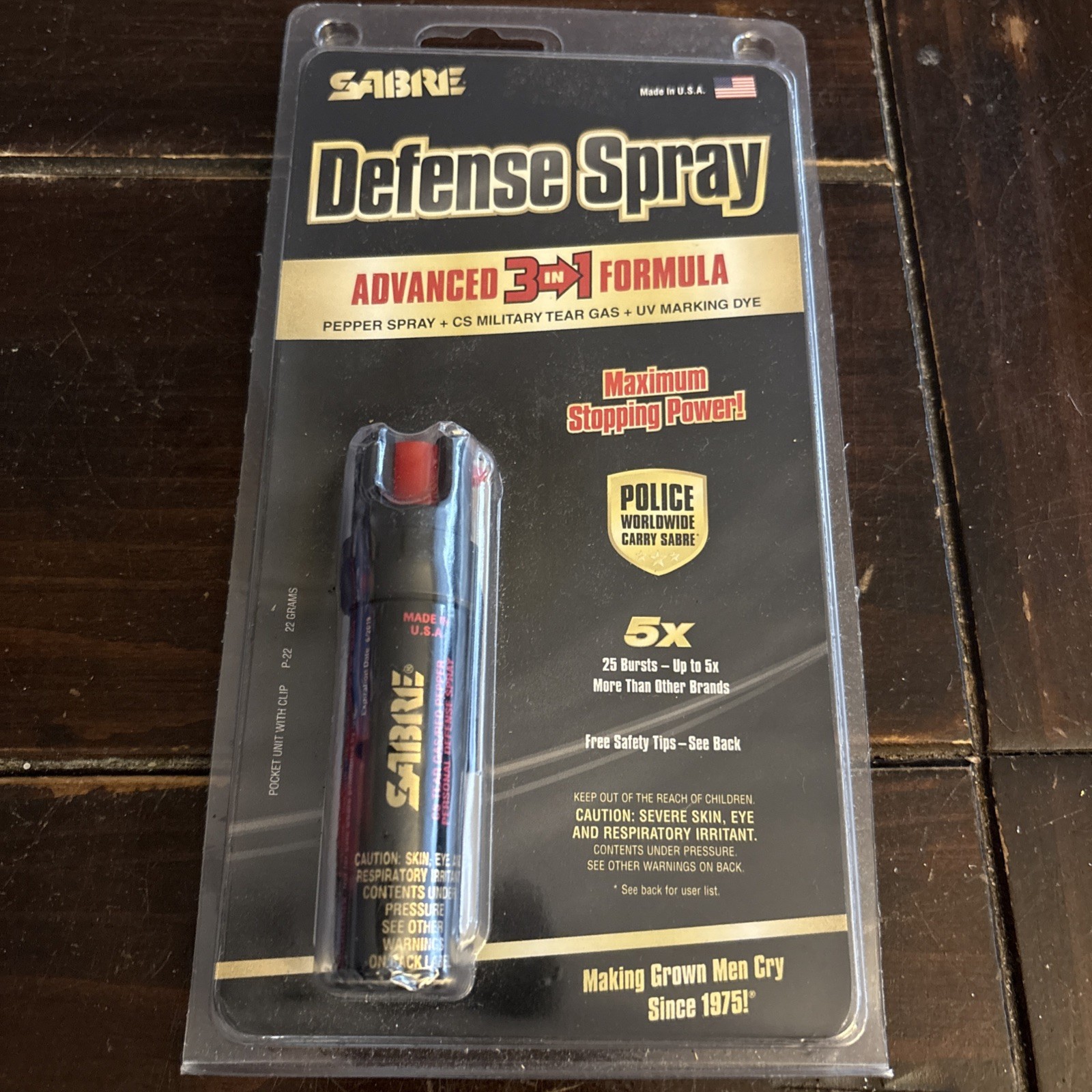 Sabre Defense Pepper Spray with Attachment Clip