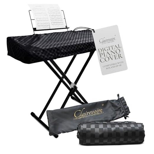 Digital Piano Cover, Piano Keyboard Covers -Protective for FP-10 Ebony Black