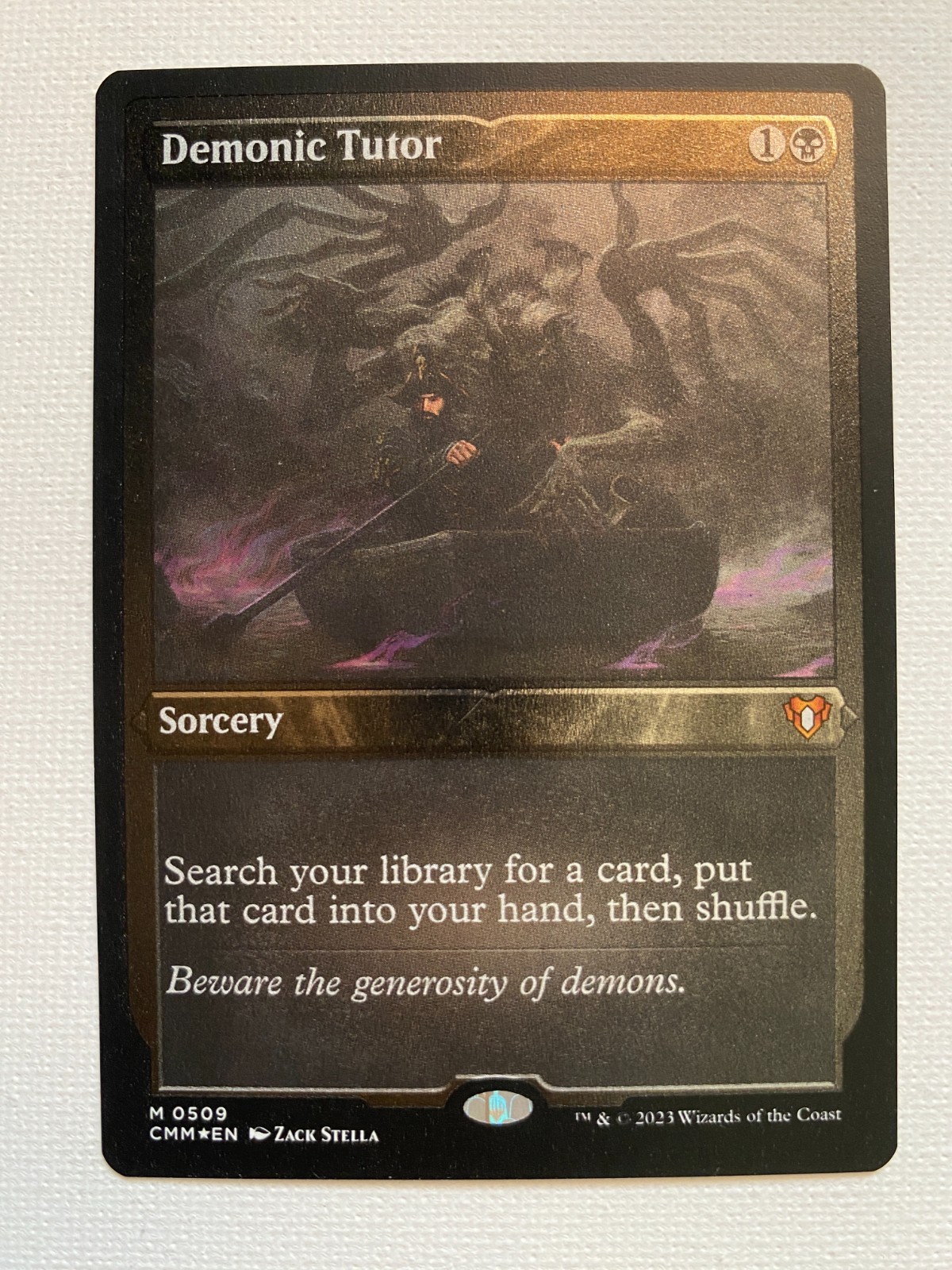 MTG Demonic Tutor 509 | NM Etched Foil | Commander Masters