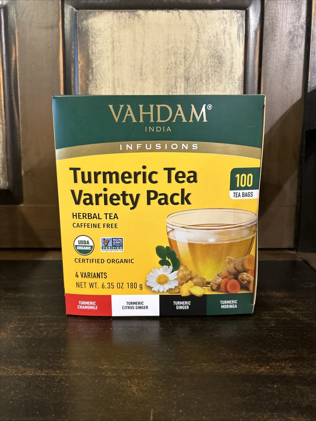Vahdam India Infusions Organic Turmeric Tea Variety Pack, 100 Count (6.35 Ounce)