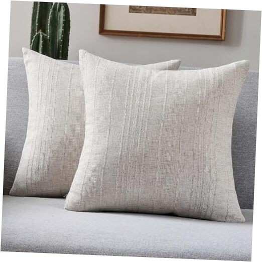  Decorative Throw Pillow Covers 24x24 Inch Set of 24" x 24" (Pack of 2) Natural