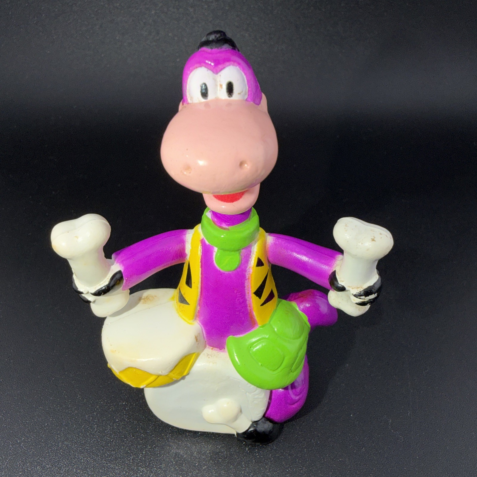 Vintage Dino Flintstones Figure Fruity Pebbles Cereal Toy 1991 Drumming (614