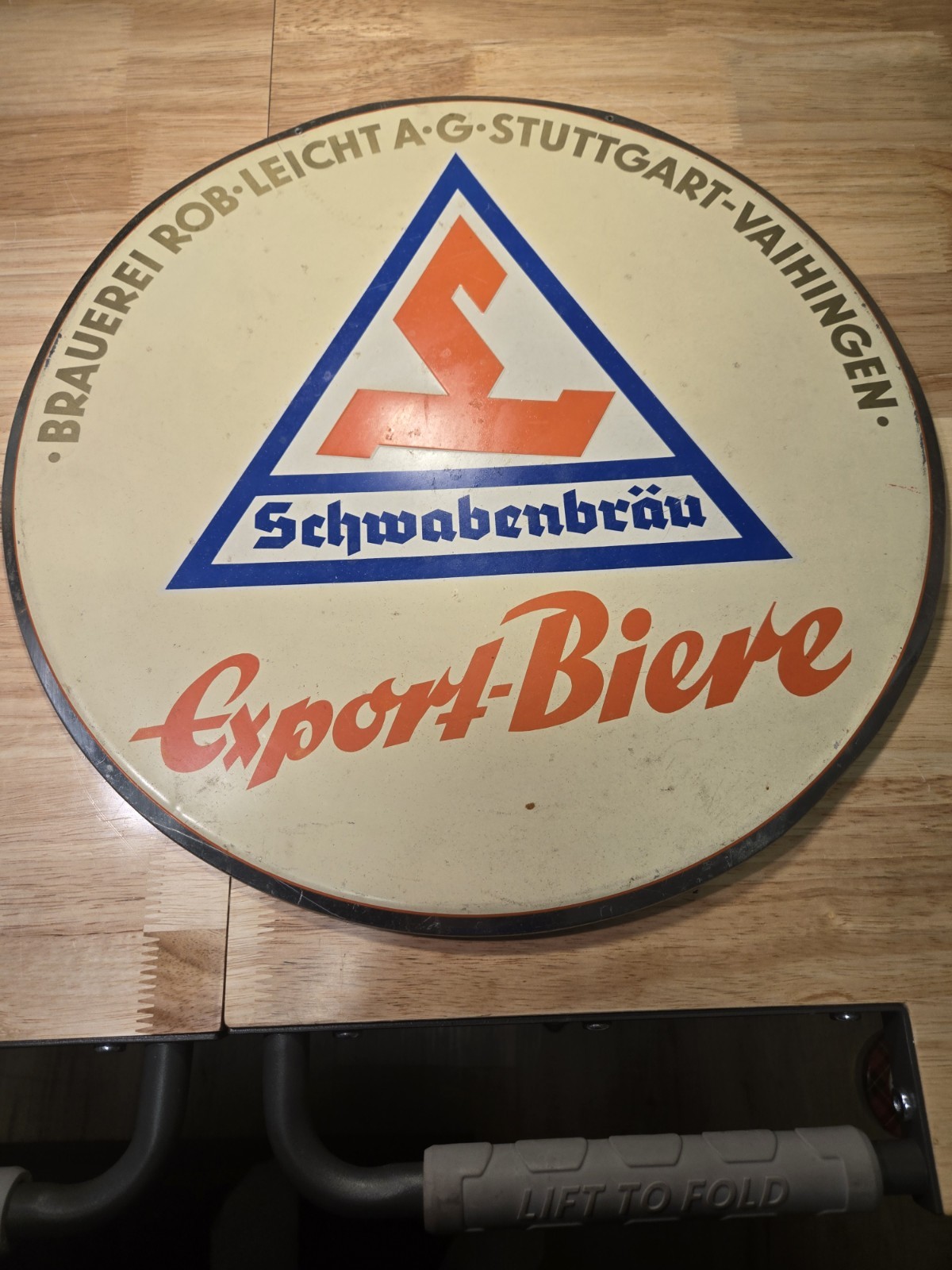 Schwabenbrau Stuttgart Beer Sign 17" Aluminum Embossed