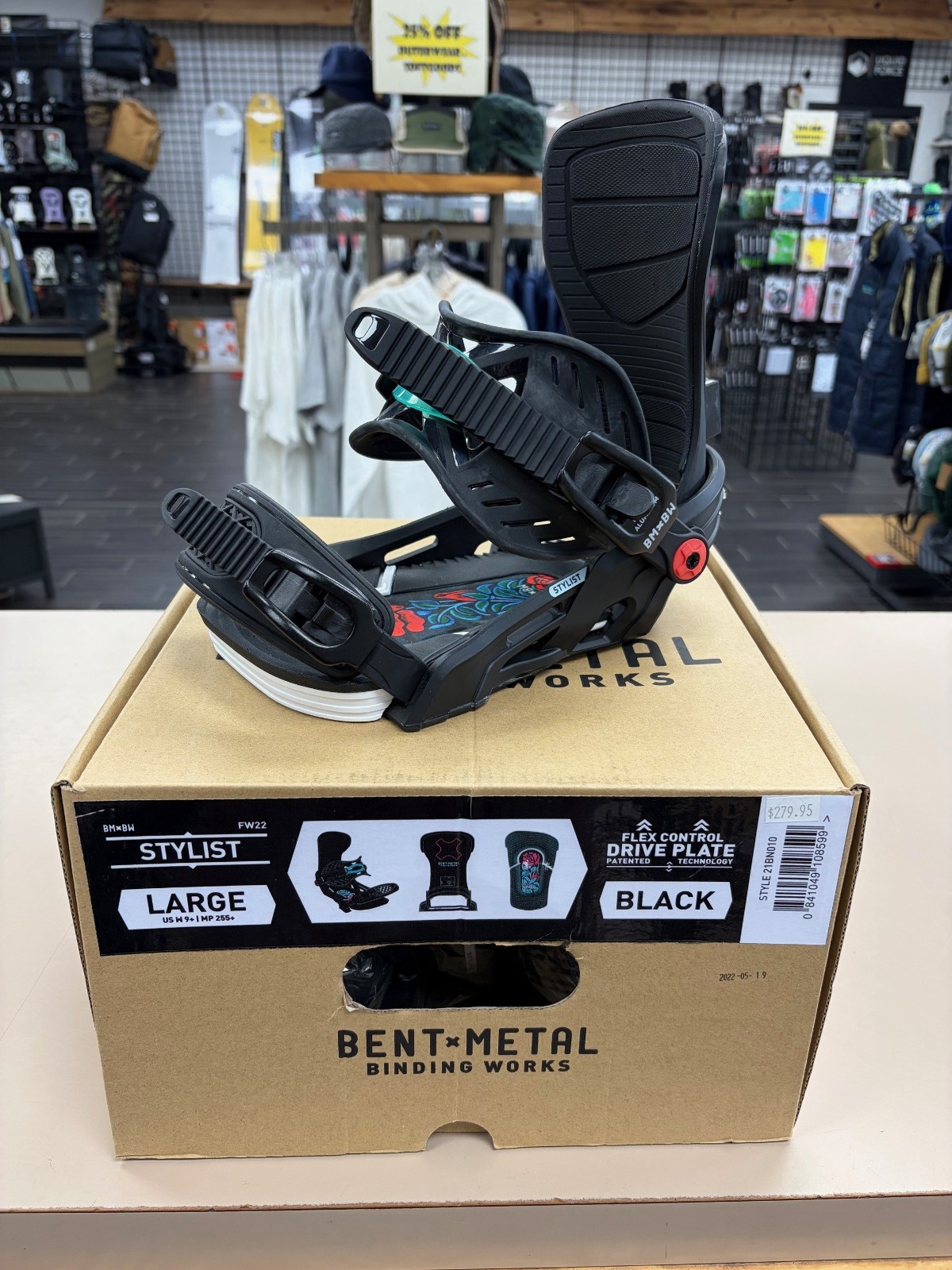 BENT METAL STYLIST WOMEN'S LARGE BLACK (22-23) BINDINGS *NEW IN BOX*