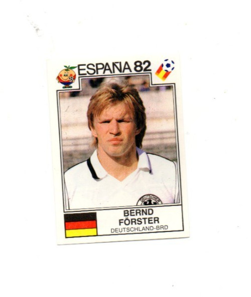 Panini Sonrics world cup story 1990 football sticker No 148 Bernd Forster 1982
