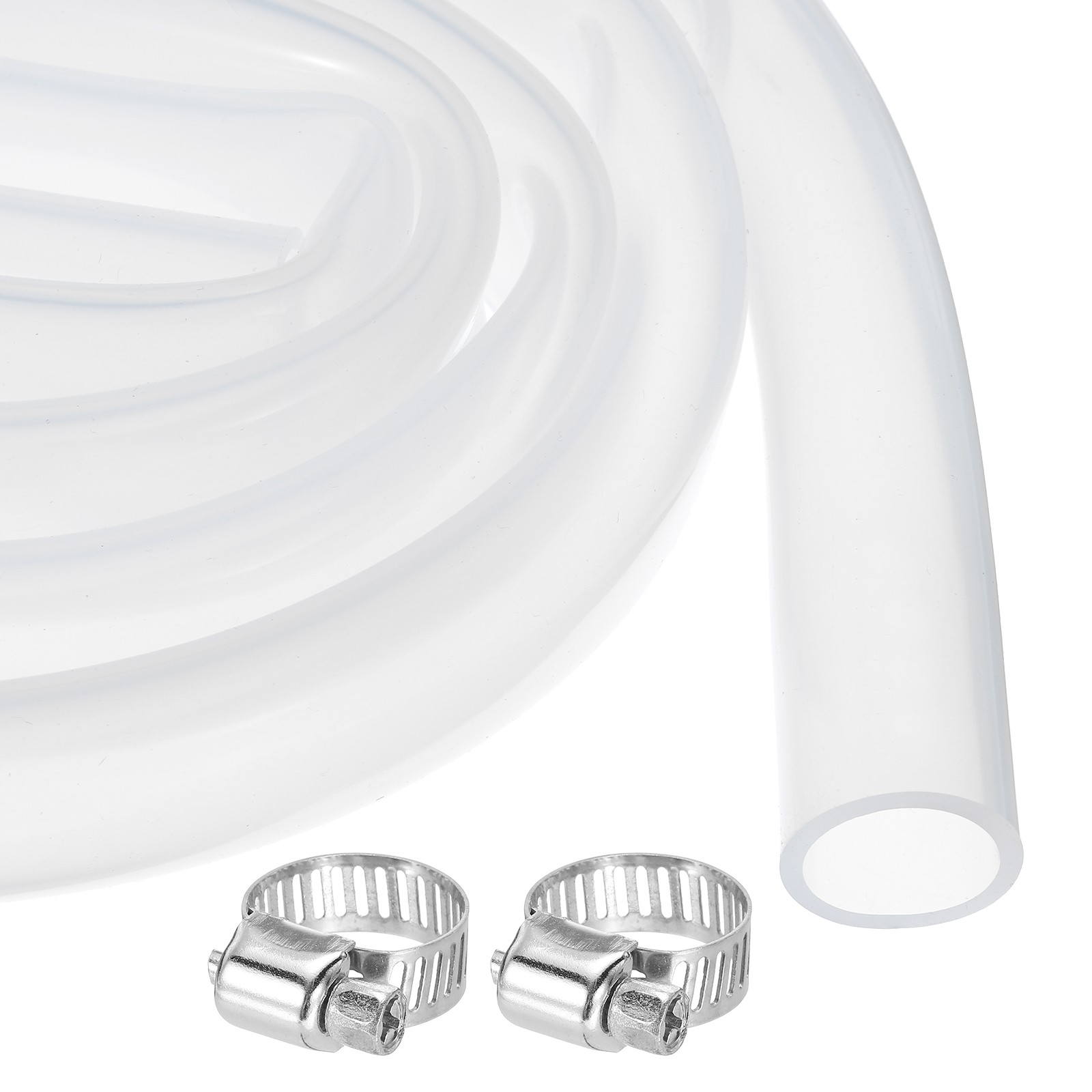 3.3ft Clear Silicone Tubing 16mm x 22mm Plastic Tube with 2pcs Clamps