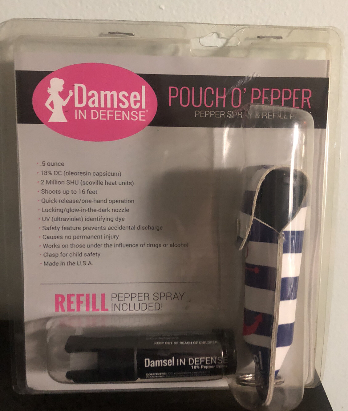 Damsel In Defense Pouch O’ Pepper Pepper Spray New In Package