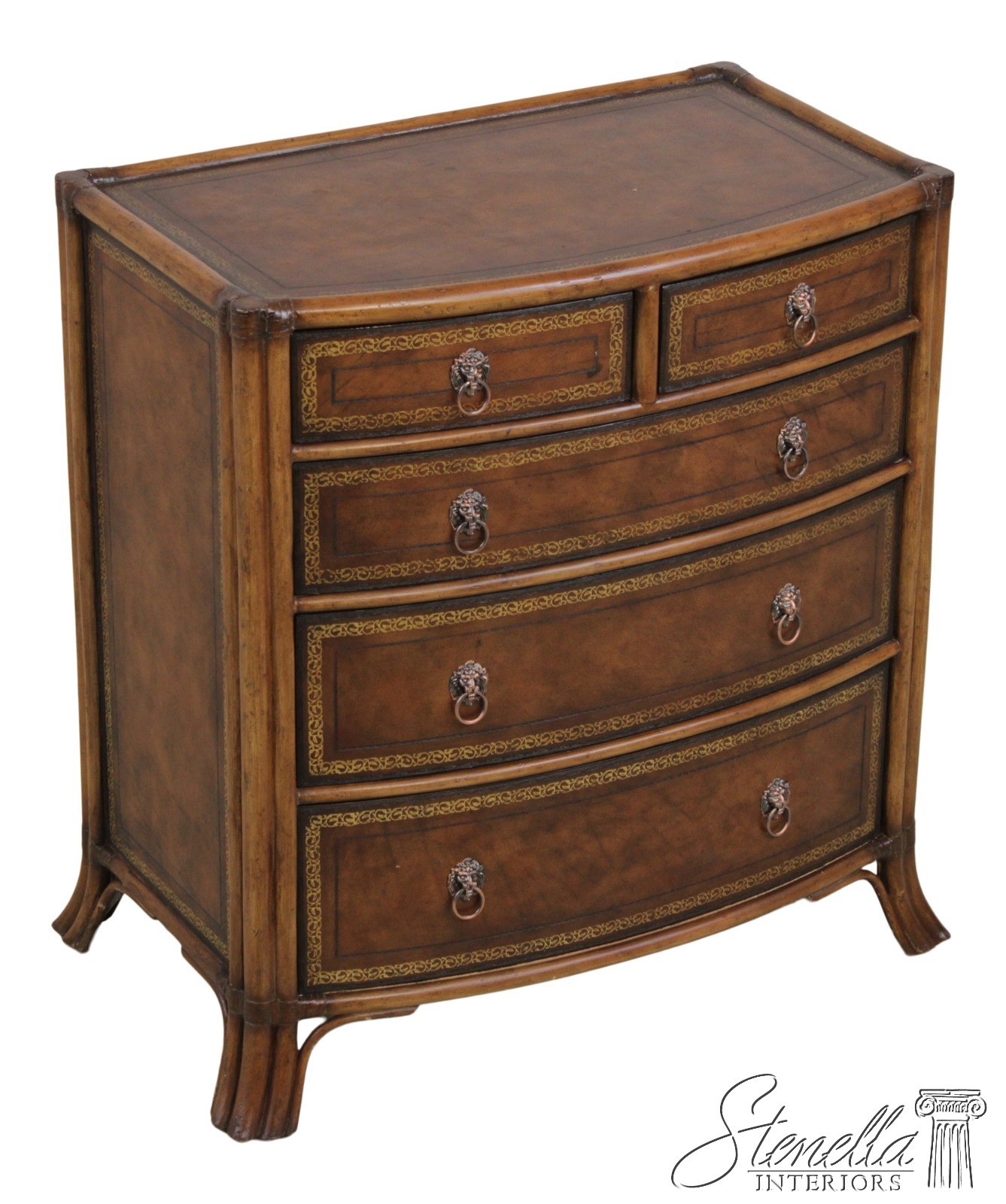 L71895: MAITLAND SMITH Bamboo Form Leather Surface Chest