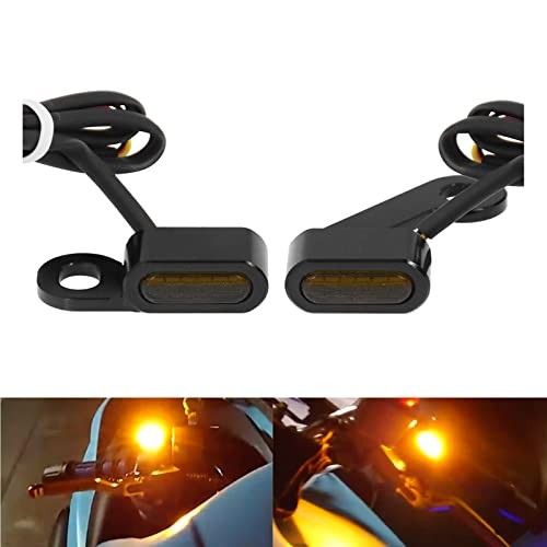 LED Turn Signal Light Running Light Front Indicators Black Housing Smoked Lens