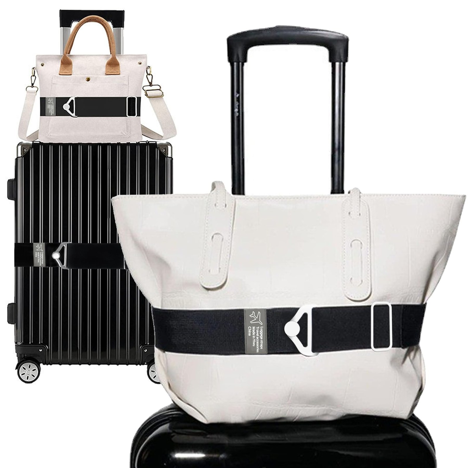 Luggage Straps Travel Belt for Luggage, Add a Bag Luggage Strap for Backpack,...