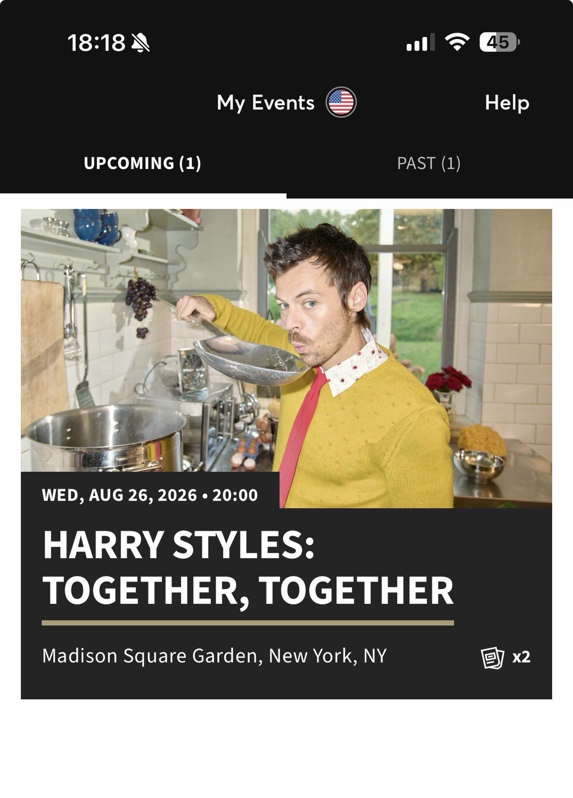 Harry Styles Concert, 2 Tickets TOTAL COST-100 Level, MSG Opening Night 8/26 8PM
