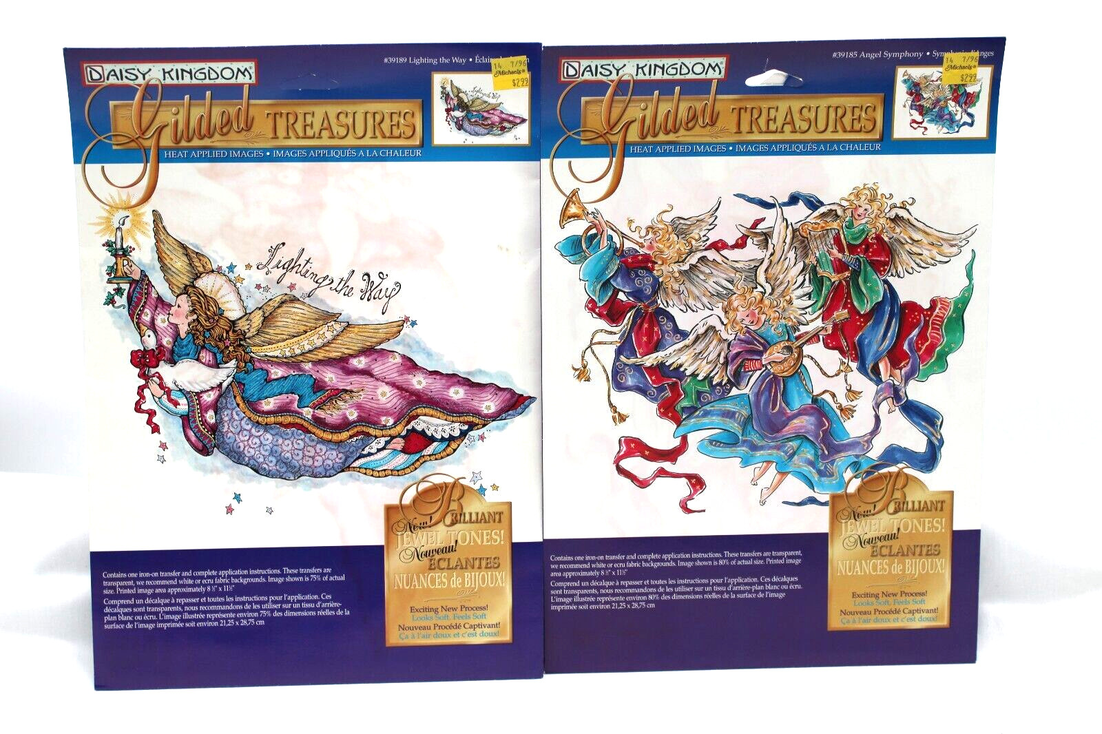 1996 Daisy Kingdom Gilded Treasures Iron On Transfer Angel Symphony Lighting Way