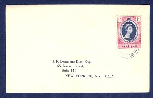 FALKLAND ISLANDS 1953 CORONATION TO USA