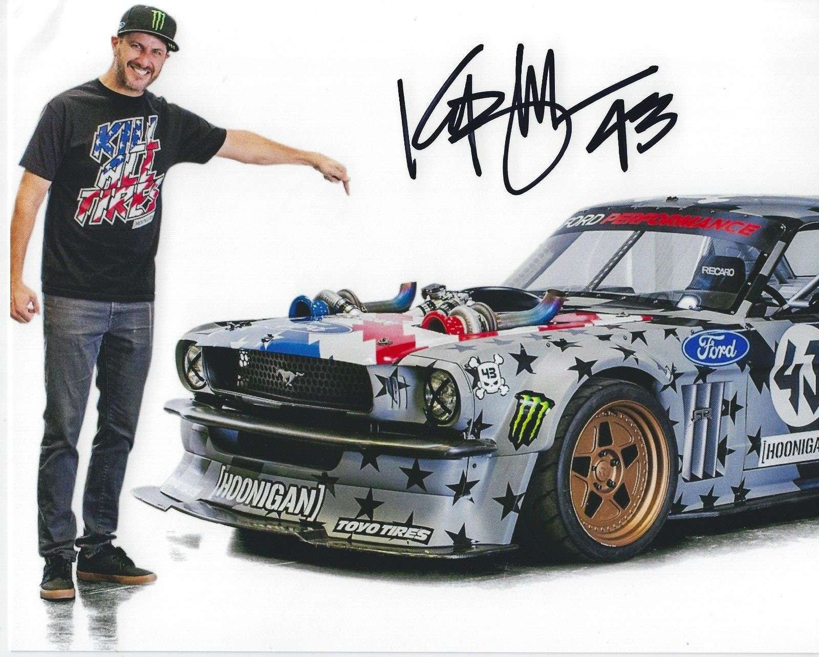KEN BLOCK Signed 8.5 x 11 Photo Signed REPRINT Racing HOONIGAN Rallycross