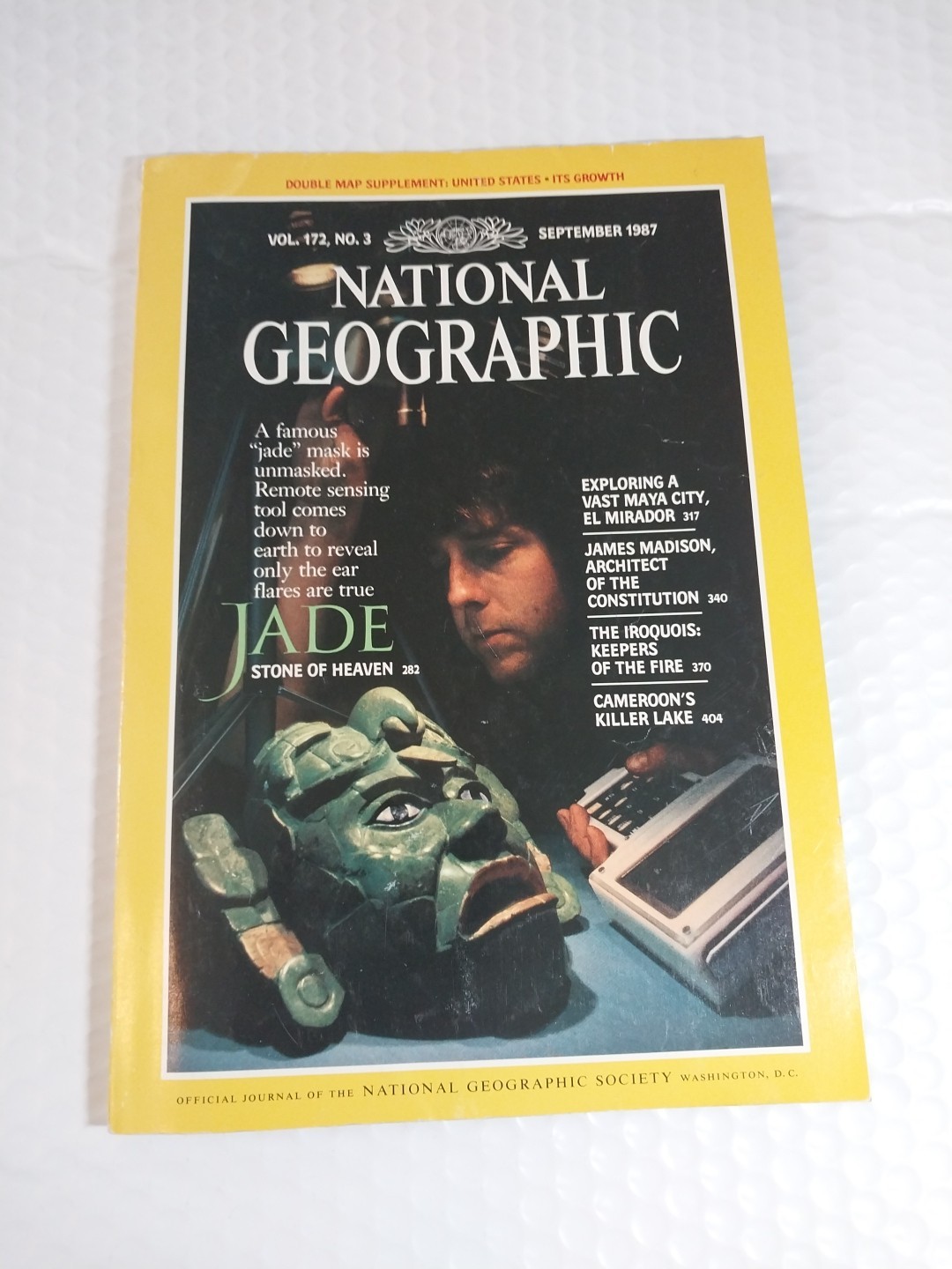 National Geographic Magazine September 1987 Jade Insert US Map