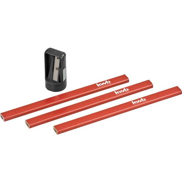 kwb 939290 carpenter pencils with tip, 4 pcs. carpenter pencil.