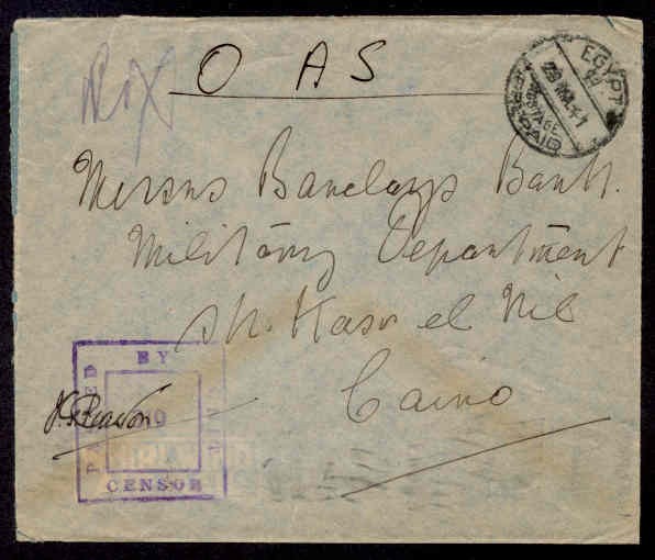 EGYPT BR FORCES OAS CENSORED COVER